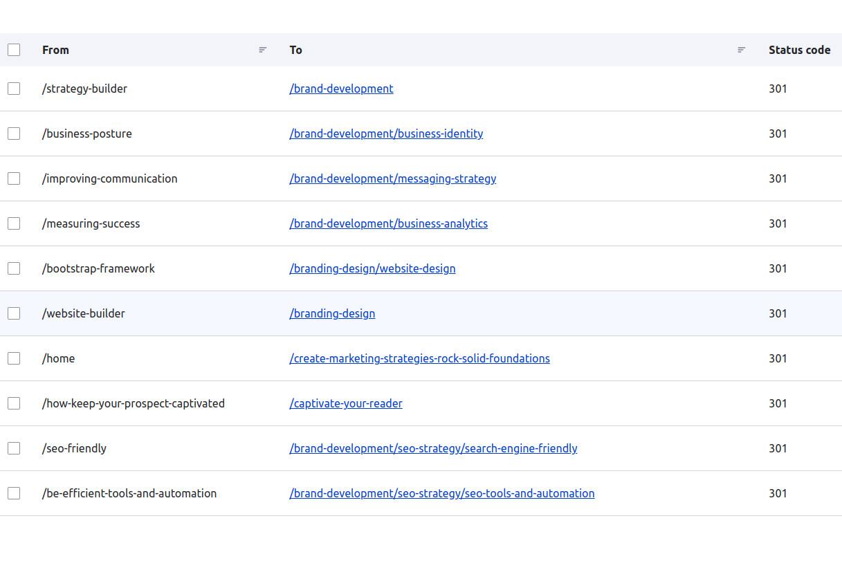 Manage changes with redirects